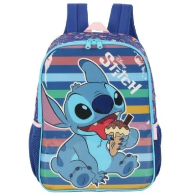 Mochila Infantil Stitch G Azul - Luxcel