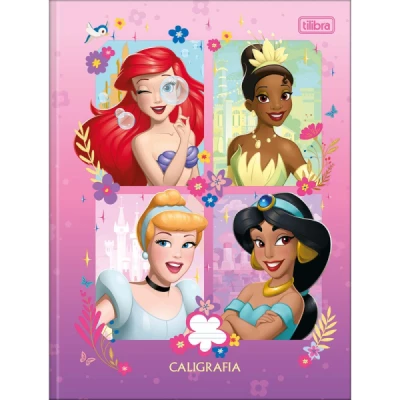 Caderno de Caligrafia Brochura Capa Dura Princesas 40 Folhas - Tilibra