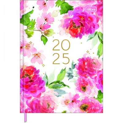 Agenda Costurada Diária 12,3 x 16,6 cm Feminine 2025