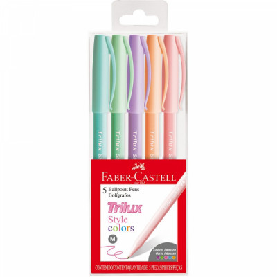 Caneta Trilux Faber Castell Style Colors 5 Cores - 032/ES5TP