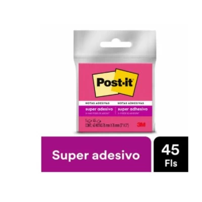 Bloco de Notas Super Adesivas Post-it Rosa 76 mm x 76 mm - 45 folhas