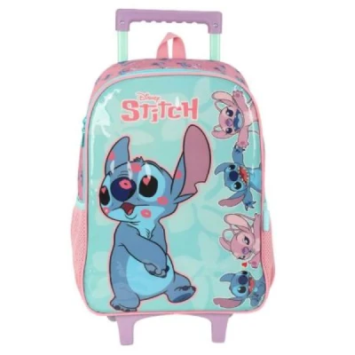 Mochila Infantil com Rodinha Stitch G Verde - Luxcel