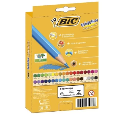 Lápis de Cor BIC Evolution com 36 cores, Sextavado