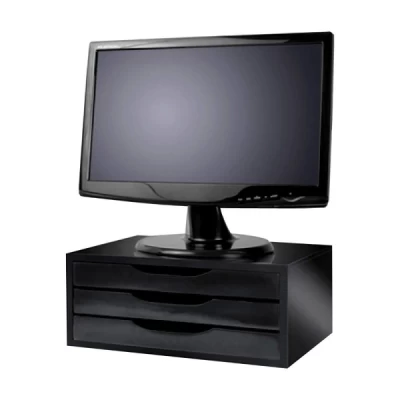 SUPORTE P MONITOR 3 GAV 38X25X11 MDF BLACK SOUZA