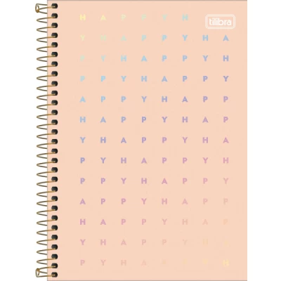 Caderno Espiral Capa Dura 1/4 Happy 80 Folhas - Tilibra