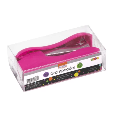 Grampeador emborrachado rosa para 20fls - base de 13,3cm - GP0301 - BRW