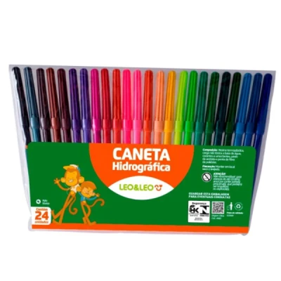 Canetinha colorida hidrografica 24 cores leo&leo - LEO E LEO