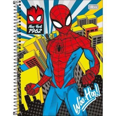 Caderno Capa Dura Universitário 10 Matérias Spider-Man Fit 160 Folhas - Tilibra