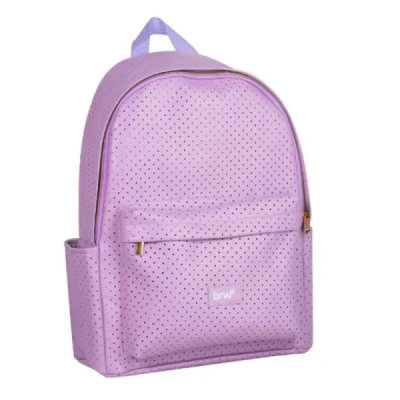 MOCHILA PU PERFURADA - 2 COMPART. E 2 BOLSOS - LILÁS MC0412 - BRW