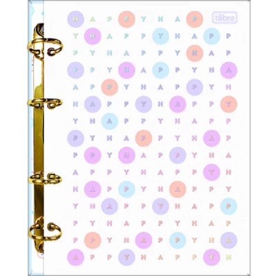 CADERNO ARGOLADO CARTONADO COLEGIAL HAPPY 160 FOLHAS - TILIBRA