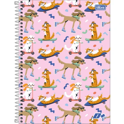 CADERNO ESPIRAL CAPA DURA UNIVERSITÁRIO 1 MATÉRIA D+ 96 FOLHAS FEMININO TILIBRA