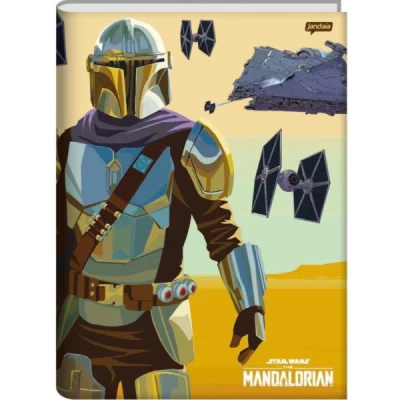 Caderno Brochura Capa Dura Star Wars Mandalorian 80fls.