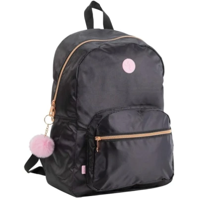 Mochila Escolar 2 Compartimentos Preto com Rosa MC0360 BRW