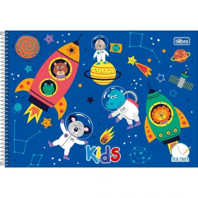 Caderno Meia Pauta Espiral CD KIDS Masculino 40 Fls - Tilibra