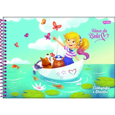 CADERNO DESENHO ESPIRAL 275X200MM CD CART 80FLS -  TURMA DA BELA