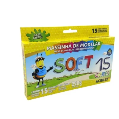 MASSA MODELAR 15 CORES SOFT REF 7314 - ACRILEX