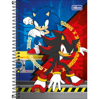 Caderno Espiral Capa Dura 1/4 Sonic 80 Folhas