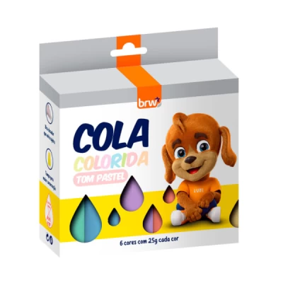 Cola colorida 25gr c/ 6un - (pastel) - CA4026