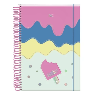 CADERNO COLEGIAL 10 MATÉRIAS DAC HELLO COM 160 FOLHAS DECORADAS - 4061