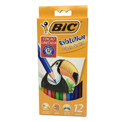 Lapis De Cor Sextavado Bic Evolution 12 Cores