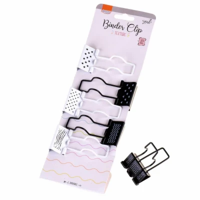 Clipes para papel Binder Clip 25mm - blister c/ 6 UN - Suporte Lápis e Caneta - BD2510