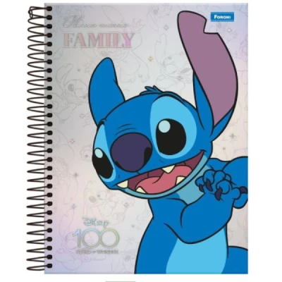 Caderno 01x1 Capa Dura Disney 100 Stitch 80 Folhas - Foroni