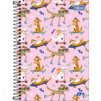 CADERNO ESPIRAL CAPA DURA 1/4 D+ 200 FOLHAS FEMININO TILIBRA