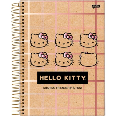 CADERNO 10MT ESP CD 160F UNIV HELLO KITTY KRAFT JANDAIA