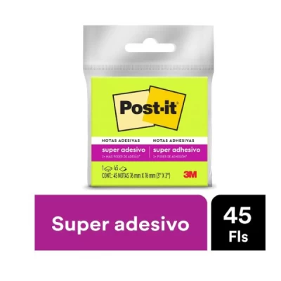 Bloco de Notas Super Adesivas Post-it Verde 76 mm x 76 mm - 45 folhas