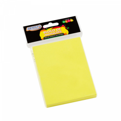 Bloco smart notes 76x102mm - amarelo neon - 100fls - BRW (BA 7505)