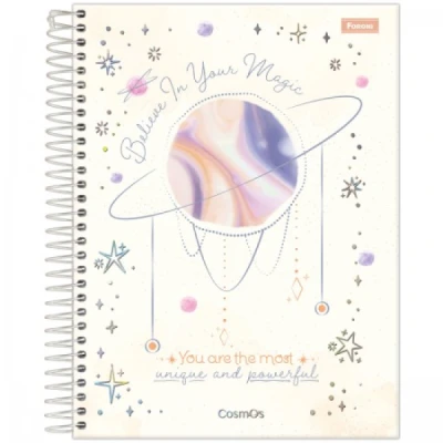 Caderno colegial Cosmos 80 fls - 1 Mat - Foroni