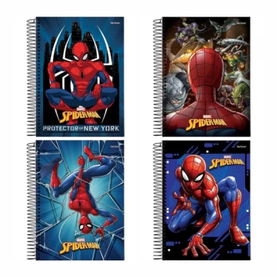 Caderno Espiral 1/4 Capa Dura 80 Folhas Spider-man StarSchool