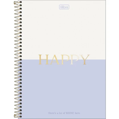 CADERNO ESPIRAL CAPA DURA UNIVERSITÁRIO 16 MATÉRIAS HAPPY 256 FOLHAS