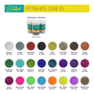 Glitter Poliéster 3 Gramas – Multicolor