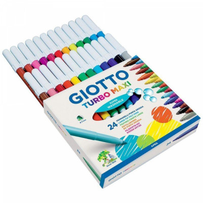 Caneta Hidrocor Giotto Turbo Maxi 24 Cores Intense Colors