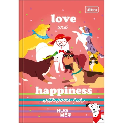 Caderno Brochura Capa Dura 1/4 Hug Me 80 folhas  - Tilibra