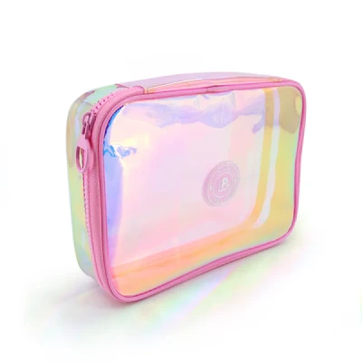 ESTOJO BOX PVC HOLOGRAFICO - ROSA POLIBRAS