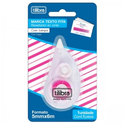 MARCA TEXTO EM FITA ROSA 5MMX6M