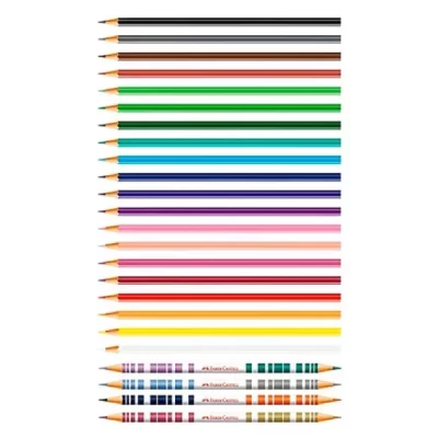 Ecolápis de Cor Sextavado 20 Cores e 4 Ecolápis Bicolor - Faber Castell - Faber-Castell