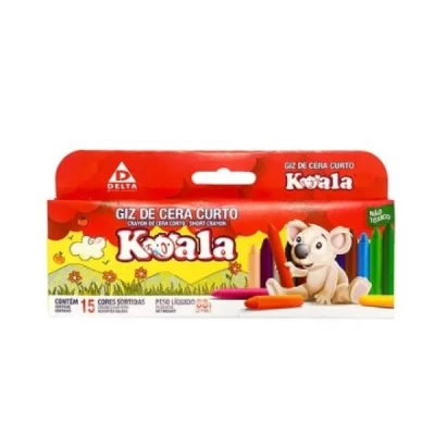 GIZ DE CERA 15 CORES CURTO KOALA DELTA REF0025