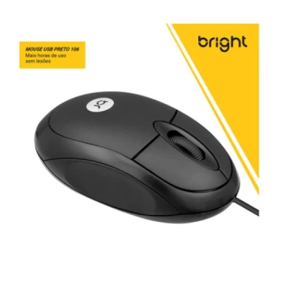 Mouse óptico usb Espanha preto 0106 Bright BT 1 UN