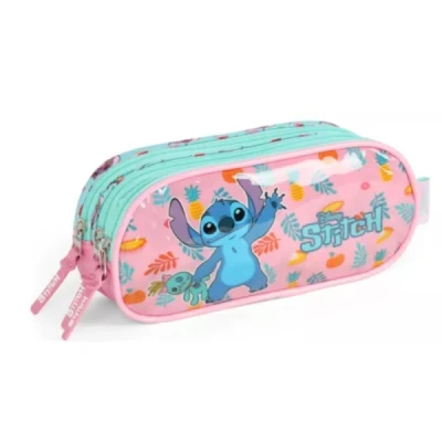 ESTOJO 3 ZIP STICH ROSA LUXCEL