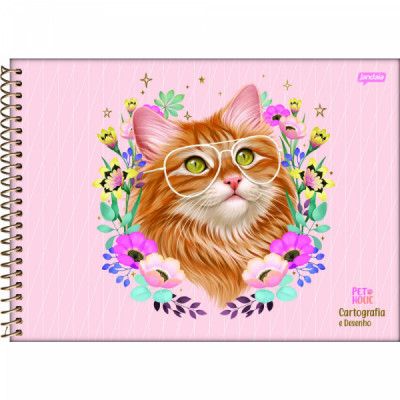 CADERNO DESENHO ESPIRAL CD CART 80FLS PET HOLIC - JANDAIA