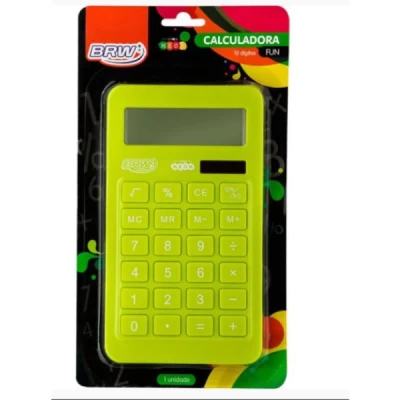 CALCULADORA FUN VERDE NEON BRW 10 DÍGITOS - CC3002