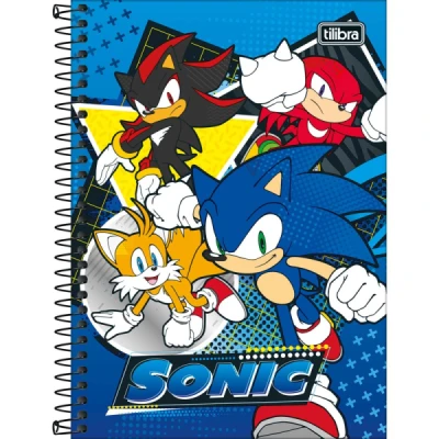 Caderno Espiral Capa Dura 1/4 Sonic 80 Folhas