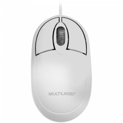 Mouse óptico usb branco MO302 Multilaser - CX 1 UN