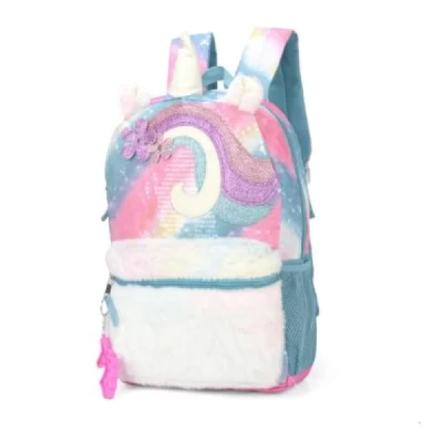 Mochila Luxcel Escolar Up4you Unicórnio com Chaveiro Pop-it