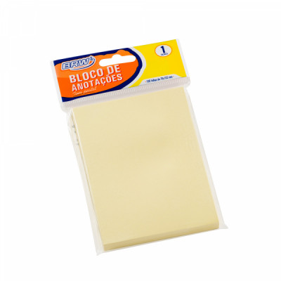 Bloco smart notes 76x102mm - amarelo pastel - 100fls - BRW (BA7501)