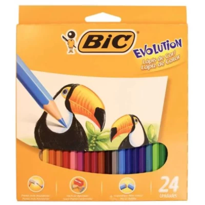 Lápis De Cor Bic Evolution 24 Cores Sextavado