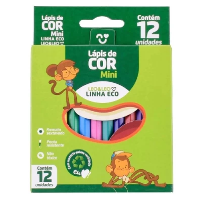 Lápis De Cor Mini 12 Cores - Leo&Leo